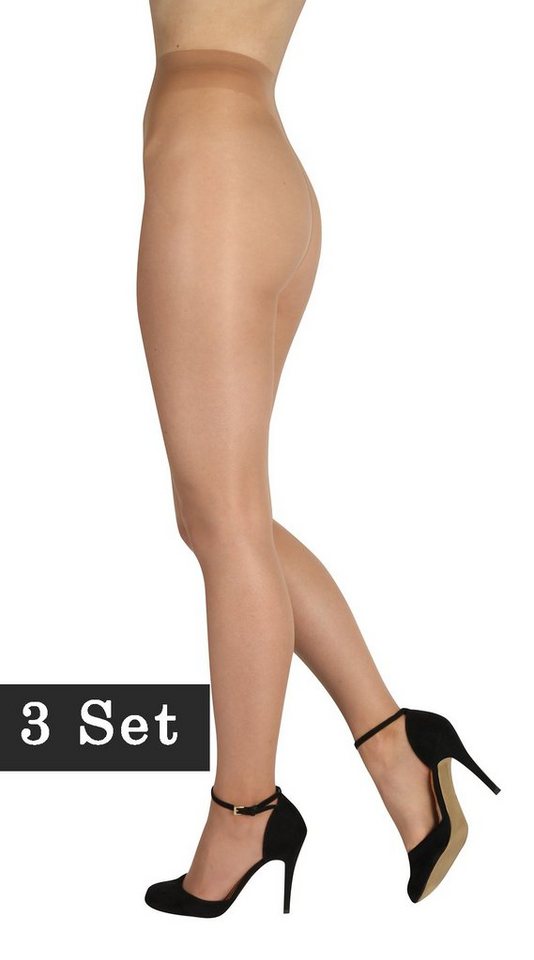 BANANALU Feinstrumpfhose Mehrstückpackung 3, 6, 9, 12, 15 Set Seidenglanz Multifibra 20 DEN (3 St) von BANANALU