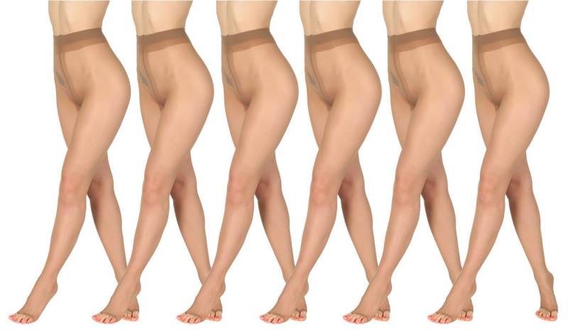 BANANALU Feinstrumpfhose zehnfreie Strumpfhose extra dünn Toeless transparent Open Toe 8 DEN (6 St) von BANANALU