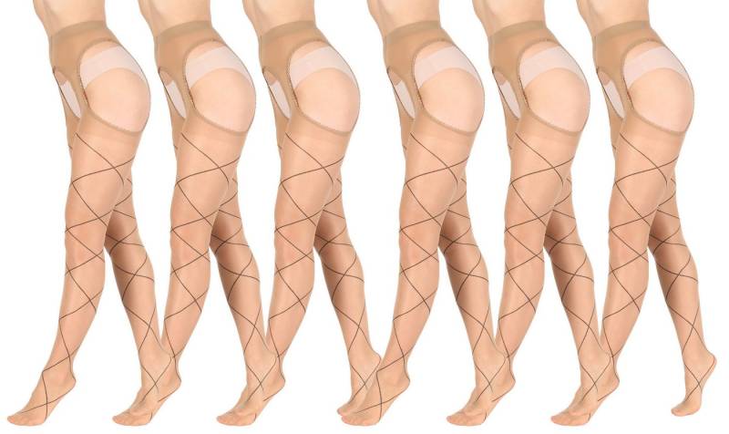 BANANALU Ouvert Strumpfhose Love Desire Netz Muster offener Stritt, schrittfrei 20 DEN (6 St) von BANANALU