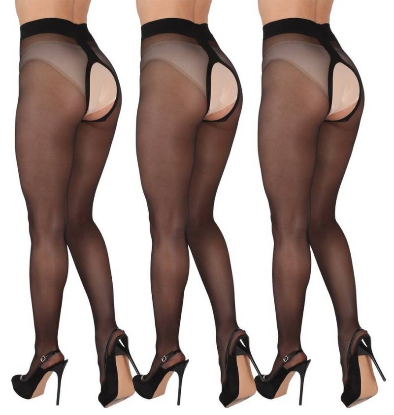 BANANALU Ouvert Strumpfhose Ouvert Strumpfhose mit offenem Schritt Große Öffnung Plus 20 DEN (3 St) von BANANALU