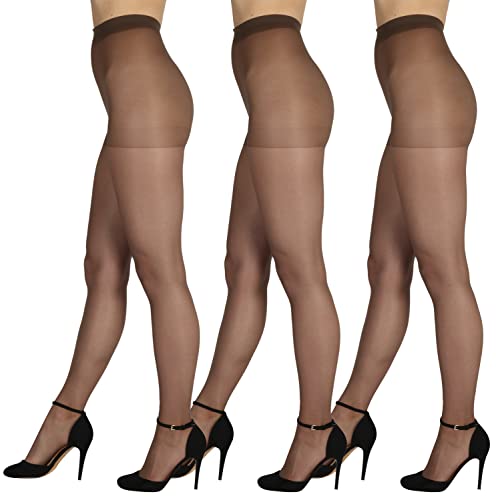 BANANALU S bis XXL ohne Zwickel 40 DEN feine elastische seiden Strumpfhose mit Höschen Panty 40 Shade - 3er Set M von BANANALU