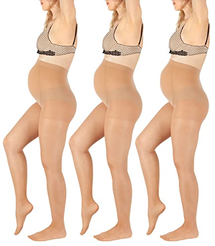 BANANALU Strumpfhose für Schwangere 40 Den Umstandsstrumpfhose Mama 40 Natural 3er Set M von BANANALU