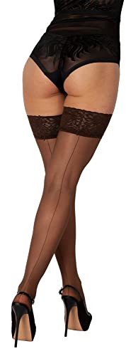 BANANALU halterlose Naht Strümpfe 20 Den Stay Up Chic 20 Calze Cappuccino XS/S von BANANALU