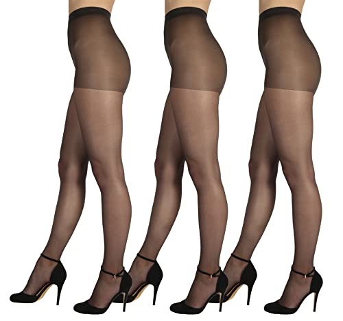 BANANALU matte Strumpfhose Damen 20 Den Multifibra Höschenteil mit leichter Stützkraft Matt 20 Grafite M / 3er Set von BANANALU