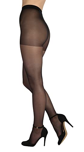 BANANALU matte Strumpfhose Damen 20 Den Multifibra Höschenteil mit leichter Stützkraft Matt 20 Nero L von BANANALU
