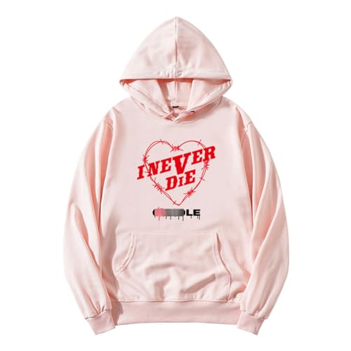 BANB I Never Die Nie Merch Hoodies Miyeon Minnie Soyeon Yuqi Shuhua Name Print Support Sweatshirt Für Fans Pink Thick-3XL von BANB