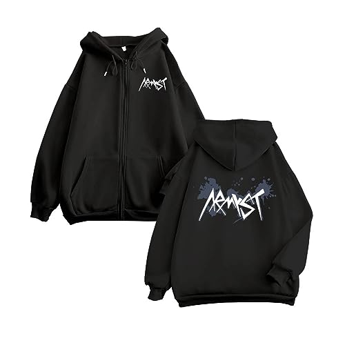 BANB Jungkook Armyst Hoodie K-Pop Support Merch, warmes, Dickes Sweatshirt mit Reißverschluss für -Fans black-4XL von BANB