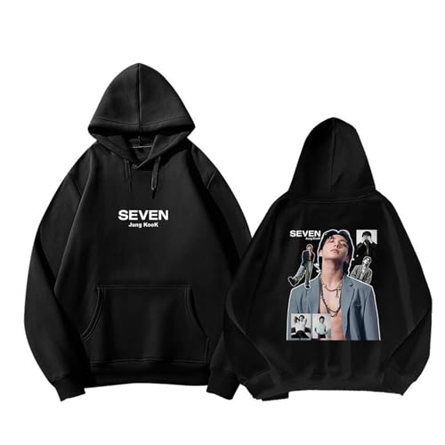 BANB Jungkook Photo Print Hoodie 7 Album Merch K-Pop Support Sweatshirt Black Thick-L von BANB