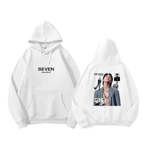 BANB Jungkook Photo Print Hoodie 7 Album Merch K-Pop Support Sweatshirt White Thick-XL von BANB