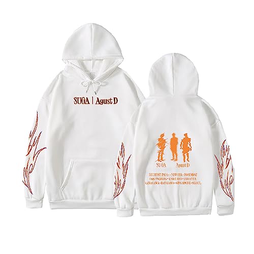 BANB Suga Agust D Concert Merch Hoodie warmes Loses Sweatshirt für Fans B White-4XL von BANB