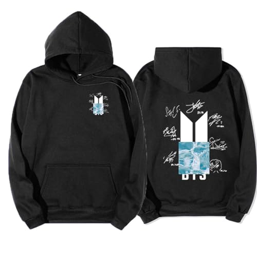 Suga Jimin Jungkook V Jin RM Signature Print Hoodie K-pop Support Merch Sweatshirt for Fans black-4XL von BANB