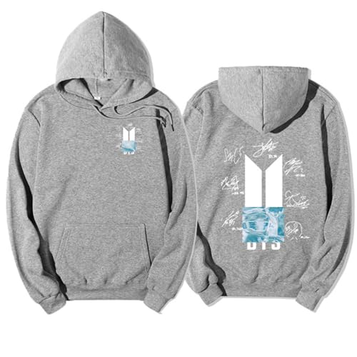 Suga Jimin Jungkook V Jin RM Signature Print Hoodie K-pop Support Merch Sweatshirt for Fans Grey-S von BANB