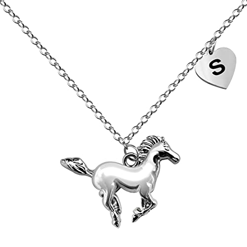 BANCHELLE Halskette mit Pferdeanhänger in Herzform für Mädchen und Jungen in Silber, Legierung + Edelstahl, Nein BANCHELLE Halskette mit Pferdeanhänger in Herzform für Mädchen und Jungen in Silber, Legierung + Edelstahl, Nein von BANCHELLE