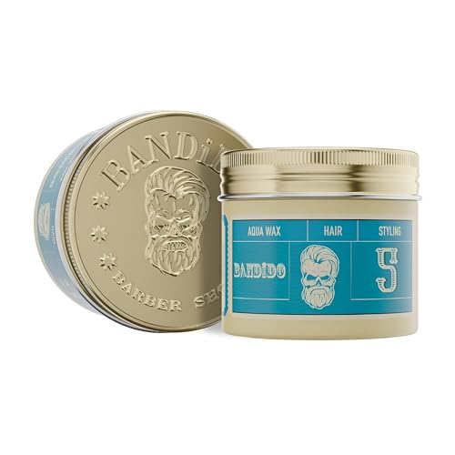 BANDIDO Hair Wax Blue 5 Mittlerer Halt – Haarwachs Männer mit Glänzendem Wet-Look – Modellierende Haar Pomade Herren für Eleganten Stil – Hair Fiber für alle Haartypen – 125ml BANDIDO Hair Wax Blue 5 Mittlerer Halt – Haarwachs Männer mit Glänzendem Wet-Look – Modellierende Haar Pomade Herren für Eleganten Stil – Hair Fiber für alle Haartypen – 125ml von Bandido