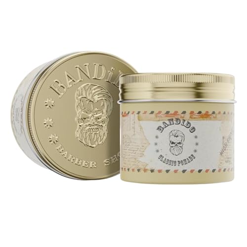 Bandido Classic Pomade 125 ml – Haarwachs Männer Starker Halt – Glänzende Pomade für Intensive Brillanz – Haarwachs für Männer auf Wasserbasis – Haargel für Männer Ideal für alle Haartypen. von BANDIDO