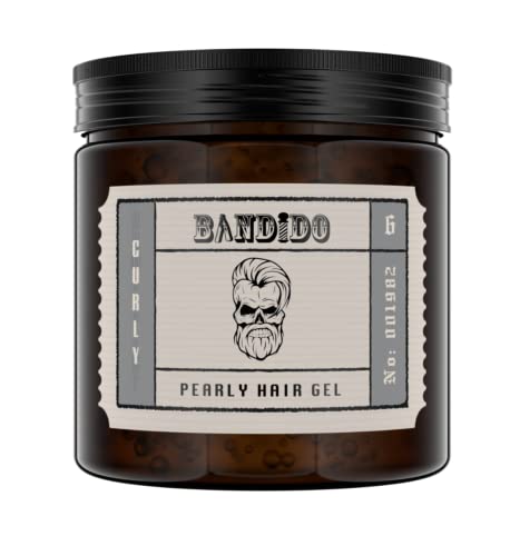 Bandido Hair Styling Gel Men 500ml 06 CURLY | Locken Styling Gel | Haargel Männer | Kein Verkleben | wet hair look | Hair Gel Shiny Effect | Kinder Styling Gel - Haargel Herren | Silber Perlmutt von BANDIDO