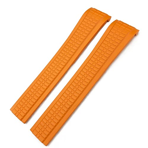 BANDKIT 21 mm Fluorkautschuk-Uhrenarmband für Patek Aquanaut Philippe Armband 5164A 5167A Schwarz Blau Orange Weichgummi Gebogene Enden, Gold Buckle, Achat von BANDKIT