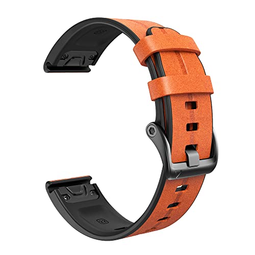 BANDKIT 22 x 26 mm Silikon-Armband QuickFit-Armbänder für Garmin Fenix 7X 7 6 6X Pro 5X 5 D2/Tactix 7 Leder-Smartwatch-Armbänder, 26mm For Fenix 5X 5XPlus, Achat von BANDKIT