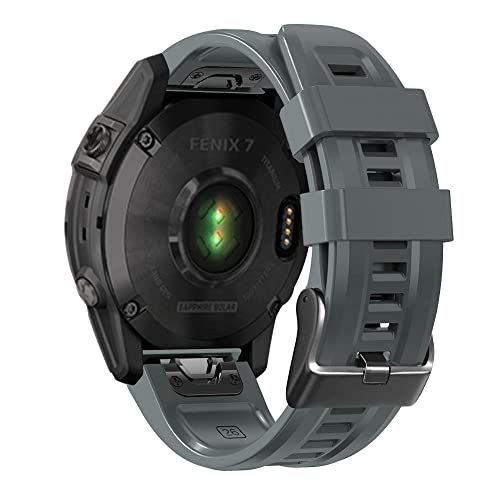 BANDKIT 26 22 mm Silikon-Schnellverschluss-Uhrenarmband für Garmin Fenix 7X 6X 5X 3HR Watch Easyfit Armband für Fenix 7 6 5 Watch, 22mm Fenix 6-6Pro, Achat von BANDKIT