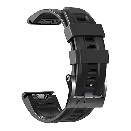BANDKIT 26 22 mm Silikonarmband für Garmin Epix Smart Watch Fenix 7 7X 5 5X Plus 6 6X Pro 3HR Schnellverschluss-Armband Correa, 22 mm, Achat von BANDKIT