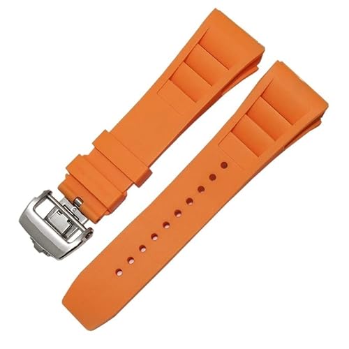 BANDKIT Gummi-Silikon-Uhrenarmband für Richard Mille RM011-Serie, Silikonband, Zubehör, Herren-Uhrenarmband, 25–20 mm, 25mm Gold Buckle, Achat von BANDKIT