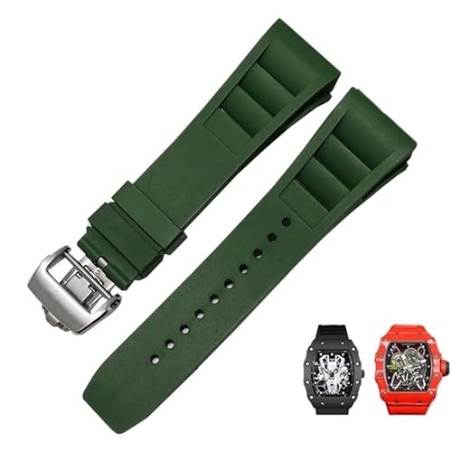 BANDKIT Gummi-Silikon-Uhrenarmband für Richard Mille RM011-Serie, Silikonband, Zubehör, Herren-Uhrenarmband, 25–20 mm, 25mm Gold Buckle, Achat von BANDKIT