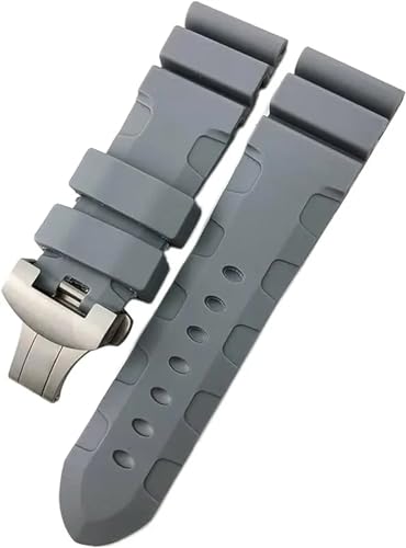 BANDKIT Gummi-Uhrenarmband, 24 mm, 26 mm, Silikon, passend für Panerai Submersible Luminor PAM, grün-blau, wasserdichtes Armband, 24 mm, Achat von BANDKIT