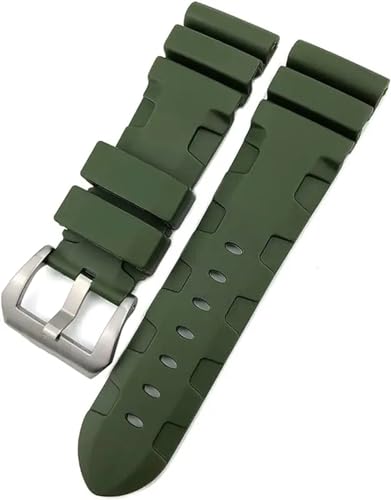 BANDKIT Gummi-Uhrenarmband, 24 mm, 26 mm, Silikon, passend für Panerai Submersible Luminor PAM, grün-blau, wasserdichtes Armband, 26 mm, Achat von BANDKIT