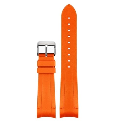 BANDKIT Gummi-Uhrenarmband für Tudor Black Bay GMT Uhrenarmband, gebogene Ende, Faltschnalle, schwarz, blau, rot, 22 mm, orange-SR Pin BANDKIT Gummi-Uhrenarmband für Tudor Black Bay GMT Uhrenarmband, gebogene Ende, Faltschnalle, schwarz, blau, rot, 22 mm, orange-SR Pin von BANDKIT