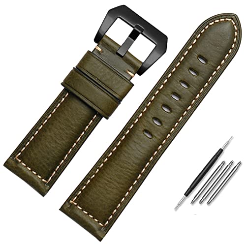 BANDKIT Leder-Uhrenarmband für Herren, geeignet für Panerai Seiko Citizen Jeep, italienische Leder-Uhrenkette, 22 mm, 24 mm, 26 mm, 24 mm, Achat von BANDKIT