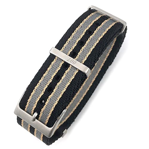 BANDKIT Nato-Uhrenarmband aus Nylon, 20 mm, 21 mm, speziell für Omega Watch Seamaster 007 Commander James Bond, weiches Canvas-Stoff, 21 mm, Achat von BANDKIT