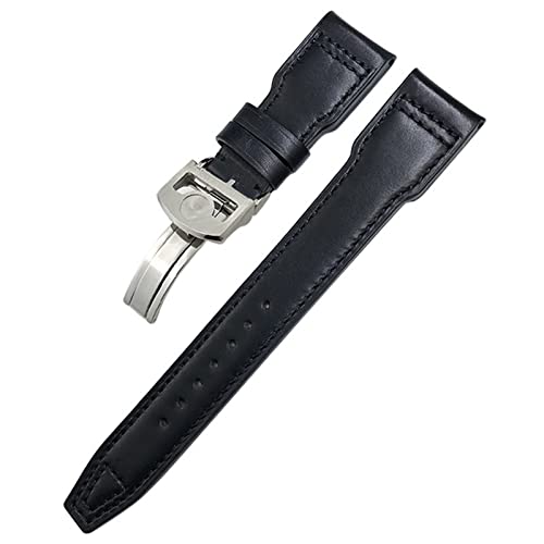 BANDKIT Uhrenarmband aus echtem Leder, 20 mm, für IWC Big Pilot Watch Mark 18 Spitfire Top Gun, Hamilton Rindsleder, weiches Uhrenarmband, Black Buckle, Achat von BANDKIT