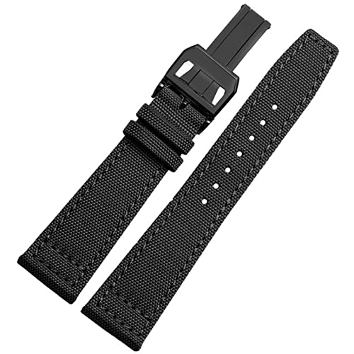 BANDKIT Uhrenarmband für IWC Pilot Spitfire Timezone TopGun, 20 mm, 21 mm, 22 mm, Nylon-Canvas-Stoff, Grün / Schwarz, 20 mm, Achat von BANDKIT