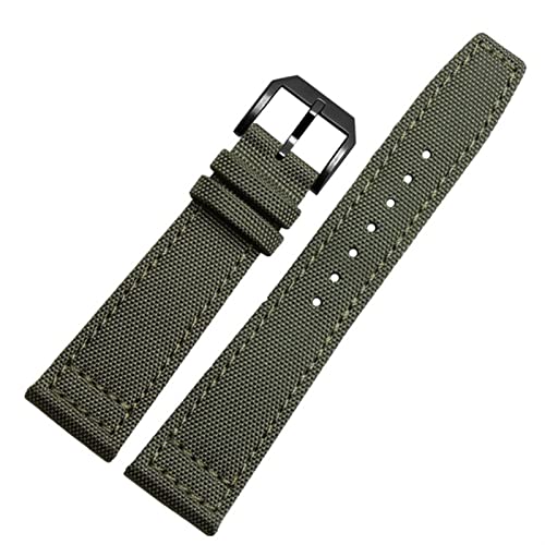 BANDKIT Uhrenarmband für IWC Pilot Spitfire Timezone TopGun, 20 mm, 21 mm, 22 mm, Nylon-Canvas-Stoff, Grün / Schwarz, 22 mm, Achat von BANDKIT