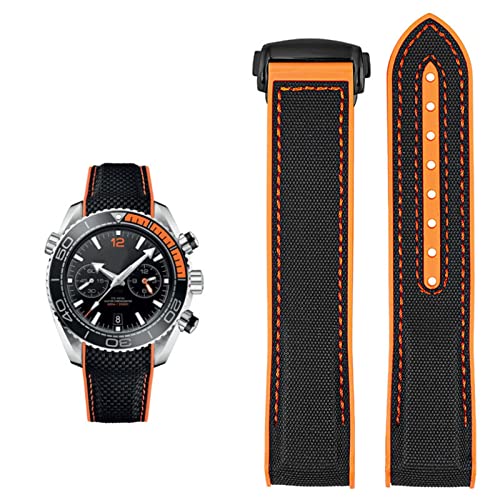 BANDKIT Uhrenarmband für Omega 300 Seamaster 600 Planet Ocean Silikon-Nylonarmband, Uhrenzubehör, Uhrenarmband, Kette 20 mm, 22 mm, 22 mm, Achat von BANDKIT
