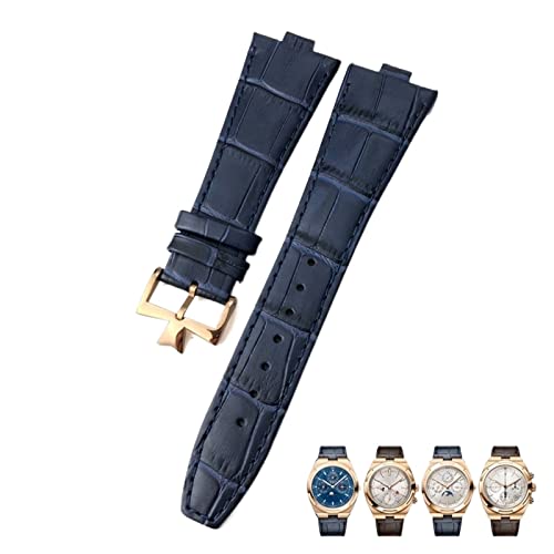 BANDKIT Uhrenarmband für Vacheron Constantin Overseas Schwarz Blau Braun Bambusmaserung 25 mm echtes Leder konvexe Schnittstelle Uhrenarmband, Einheitsgröße, Achat von BANDKIT