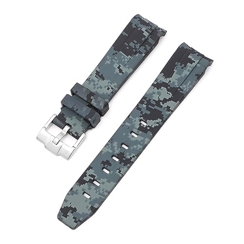 BANDKIT Uhrenarmband mit gebogenem Ende, 20 mm, natürliches Fluorkautschuk, Ersatz für Rolex-Armband, Submariner Explorer, 2 Rollen, 20 mm, Achat von BANDKIT