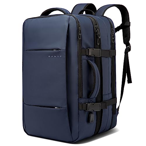 BANGE 35 l Handgepäck-Rucksack, Reiserucksack für Damen und Herren, von Fluggesellschaften zugelassener Fitnessstudio-Rucksack, wasserdicht, Business-Laptop-Tagesrucksack, blau, M von BANGE