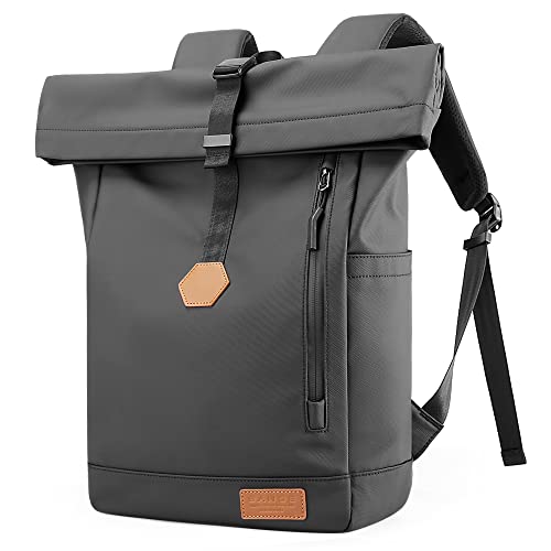 BANGE Rolltop-Rucksack Große Kapazität Casual Rucksack Laptop Rucksack Quadratische Reiten Wasserdichte Männer Rucksack schwarz von BANGE