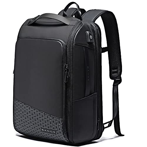 BANGE Handgepäck-Rucksack, Flgiht zugelassener Reiserucksack für Damen und Herren, Schwarz-L (45 l), Reißverschluss (L) von BANGE