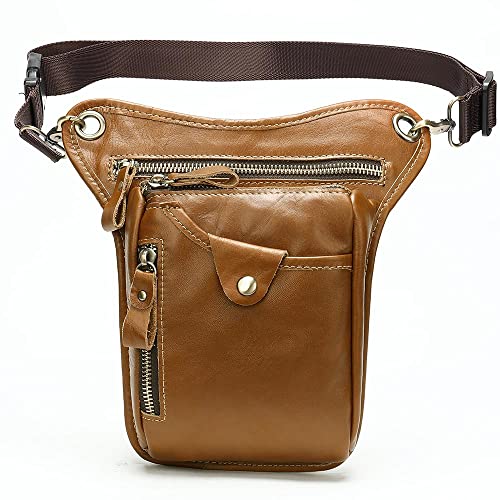 Beintasche Motorrad,Beintasche Herren-Hüfttasche, echtes Leder, Motorrad-Bein-Drop-Tasche, Herren-Gürteltasche, Leder-Oberschenkeltasche, Bein-Telefon-Geld-Gürteltasche(5) von BANGHA
