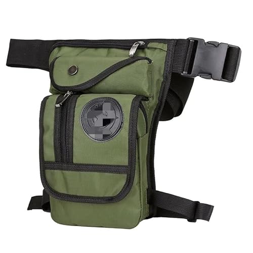 Beintasche Motorrad,Beintasche Männer Canvas Drop Bein Tasche Motorrad Multifunktionale Messenger Schulter Tasche Gürtel Hüfte Wiege Gürtel(Army Green) von BANGHA