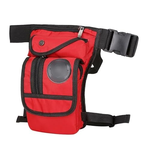 Beintasche Motorrad,Beintasche Männer Canvas Drop Bein Tasche Motorrad Multifunktionale Messenger Schulter Tasche Gürtel Hüfte Wiege Gürtel(Red) von BANGHA