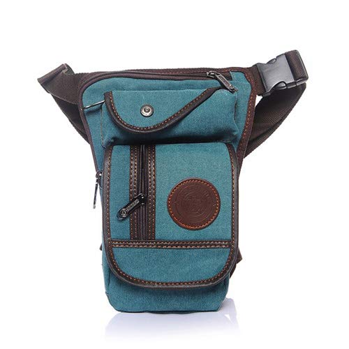 Beintasche Motorrad,Beintasche Nylon-Herren-Beintasche, Motorrad-Hüfttasche, multifunktionale Messenger-Umhängetasche, Reise-Hip-Hop-Tasche(Light Blue Canvas) von BANGHA