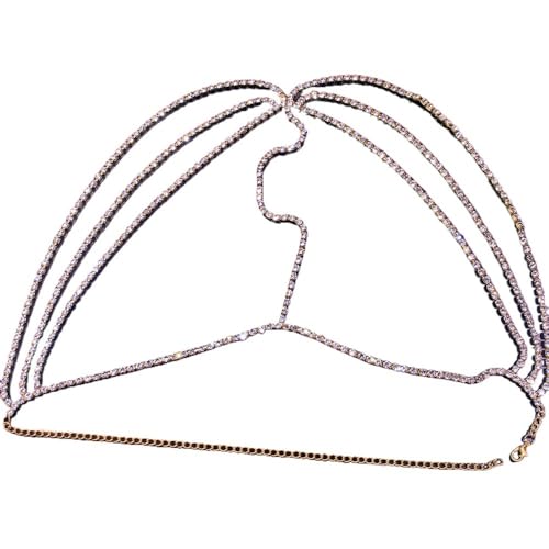 Kopfkette,Kopfschmuck,Kopfkette Gold Mode Layered Kopf Ketten Abdeckung Gesicht Schmuck Frauen Halloween Dance Party Bling Kristall Schleier Gesicht Kette Karneval Geschenk(Gold Face Chian) von BANGHA