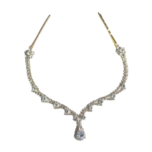 Kopfkette,Kopfschmuck,Kopfkette Gold Personalisierte Mode Kristall Kopf Kette Haar Schmuck Exquisite Glänzende Hochzeit Party Strass Kopf Kette Haar Schmuck(Gold-color) von BANGHA