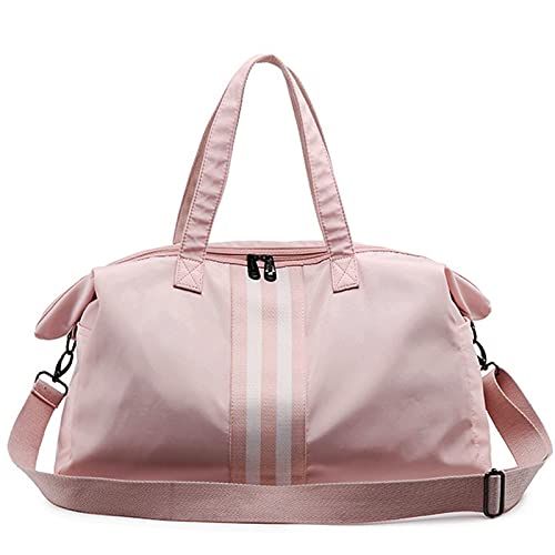 Sporttasche，Gym Bag Fitnessstasche Frauen Reisetaschen Training Fitness Trockene Nassbeutel Handtasche Yoga Matte Männer Schulter Sac de Sport (Color : Pink M) von BANGHA