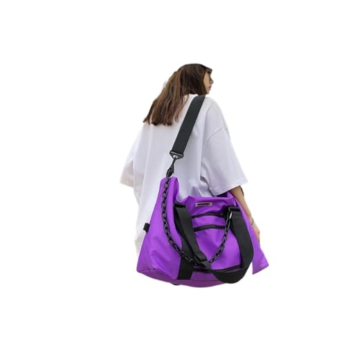 Sporttasche，Gym Bag Kurzstreckengeschäftsreise Reise Fitness Bag Weibliche Massive Schulter Diagonale Tasche Männer Handtasche Sporttasche (Color : Purple) von BANGHA