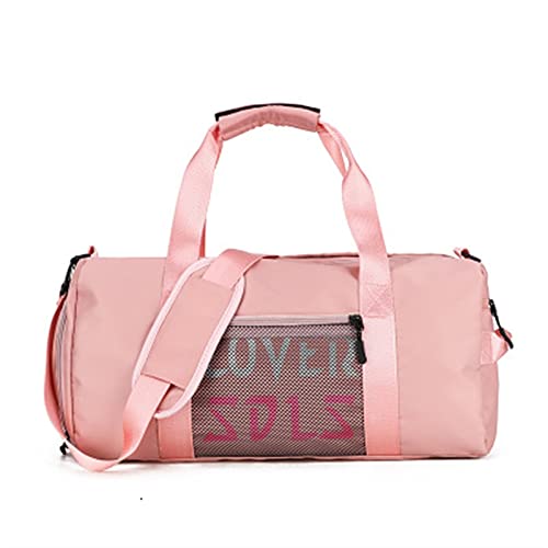 Sporttasche，Gym Bag Outdoor Fitness Tasche Nylon Rosa Gym Bag Männer Neue Frauen Reise Handtasche Tragetasche wasserdichte Frauen Männliche Sporttaschen für Schuhe (Color : Pink) von BANGHA