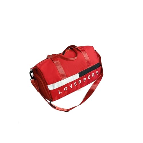 Sporttasche，Gym Bag Sport Umhängetasche Weibliche Fitness Messenger Trockene nasse Trennung Tragbare Zweizweck-Gym Fitness-Tasche (Color : Red) von BANGHA